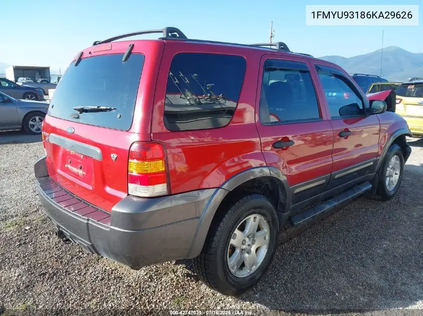 2006 Ford Escape Xlt/Xlt Sport VIN: 1FMYU93186KA29626 Lot: 42747039