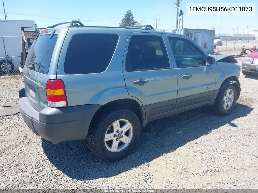 2006 Ford Escape Hybrid VIN: 1FMCU95H56KD11873 Lot: 42769239