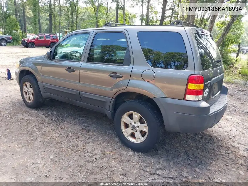 2006 Ford Escape Xlt/Xlt Sport VIN: 1FMYU93186KA18934 Lot: 42772247