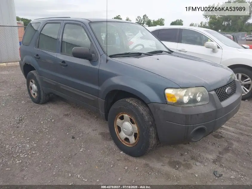 2006 Ford Escape Xls/Xls Manual VIN: 1FMYU02Z66KA53989 Lot: 42783537