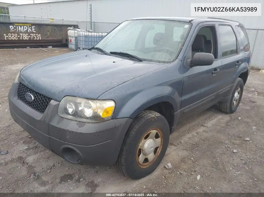 2006 Ford Escape Xls/Xls Manual VIN: 1FMYU02Z66KA53989 Lot: 42783537