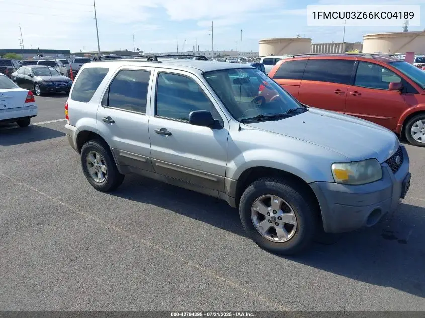 2006 Ford Escape Xlt VIN: 1FMCU03Z66KC04189 Lot: 42794398