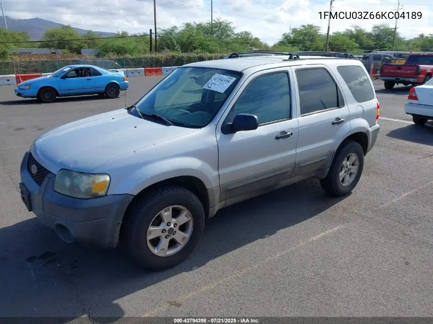 2006 Ford Escape Xlt VIN: 1FMCU03Z66KC04189 Lot: 42794398