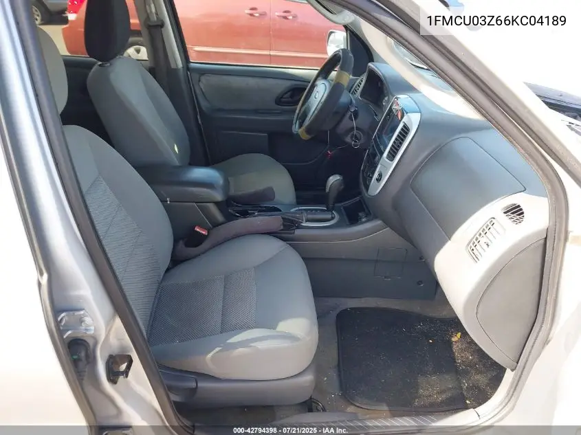 2006 Ford Escape Xlt VIN: 1FMCU03Z66KC04189 Lot: 42794398
