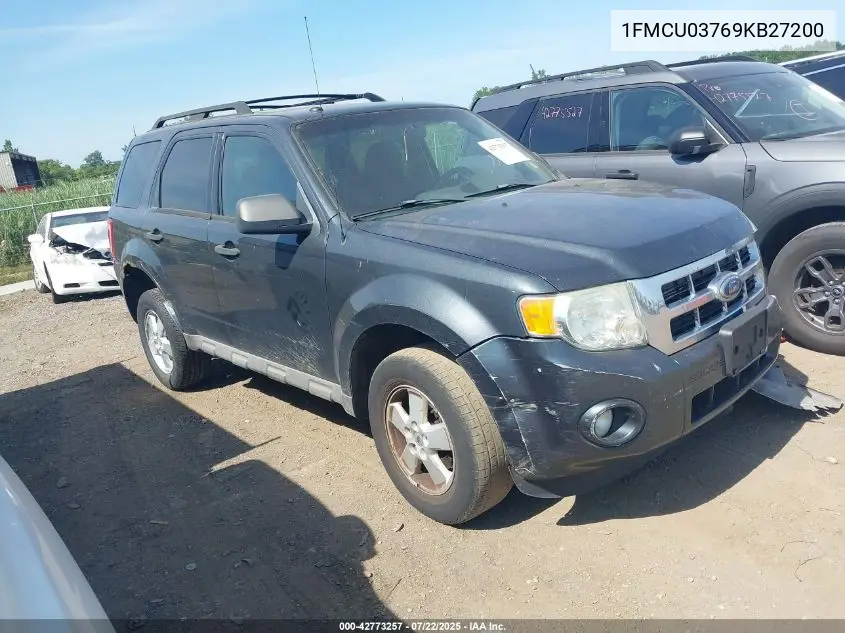 2009 Ford Escape Xlt VIN: 1FMCU03769KB27200 Lot: 42773257