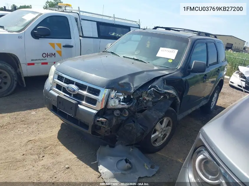 2009 Ford Escape Xlt VIN: 1FMCU03769KB27200 Lot: 42773257