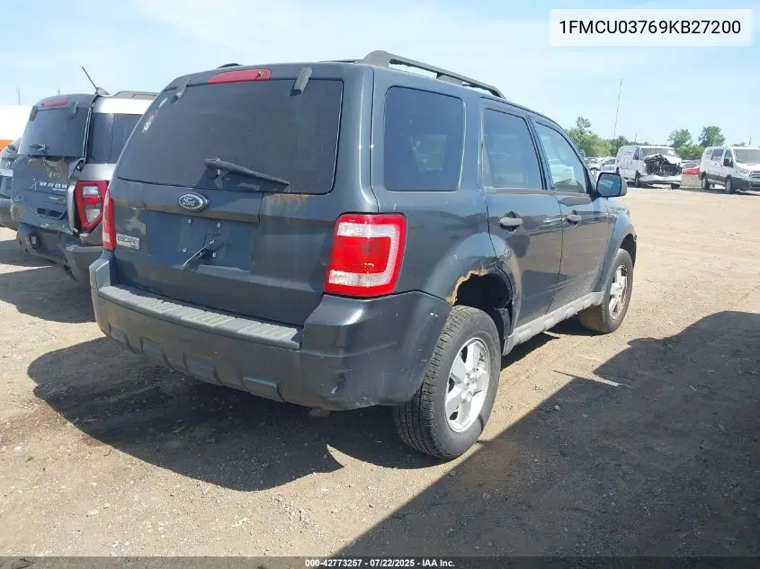 2009 Ford Escape Xlt VIN: 1FMCU03769KB27200 Lot: 42773257