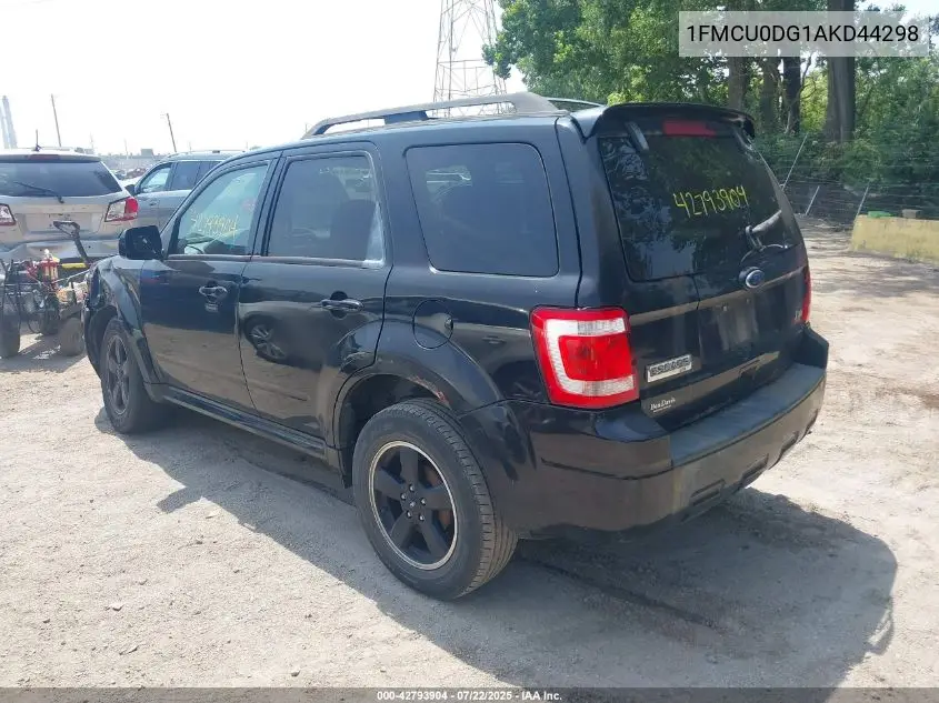 2010 Ford Escape Xlt VIN: 1FMCU0DG1AKD44298 Lot: 42793904
