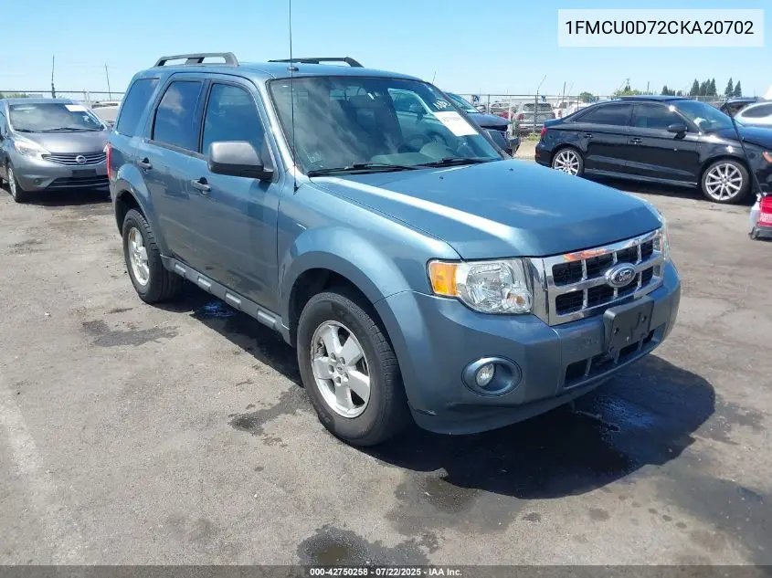 2012 Ford Escape Xlt VIN: 1FMCU0D72CKA20702 Lot: 42750258