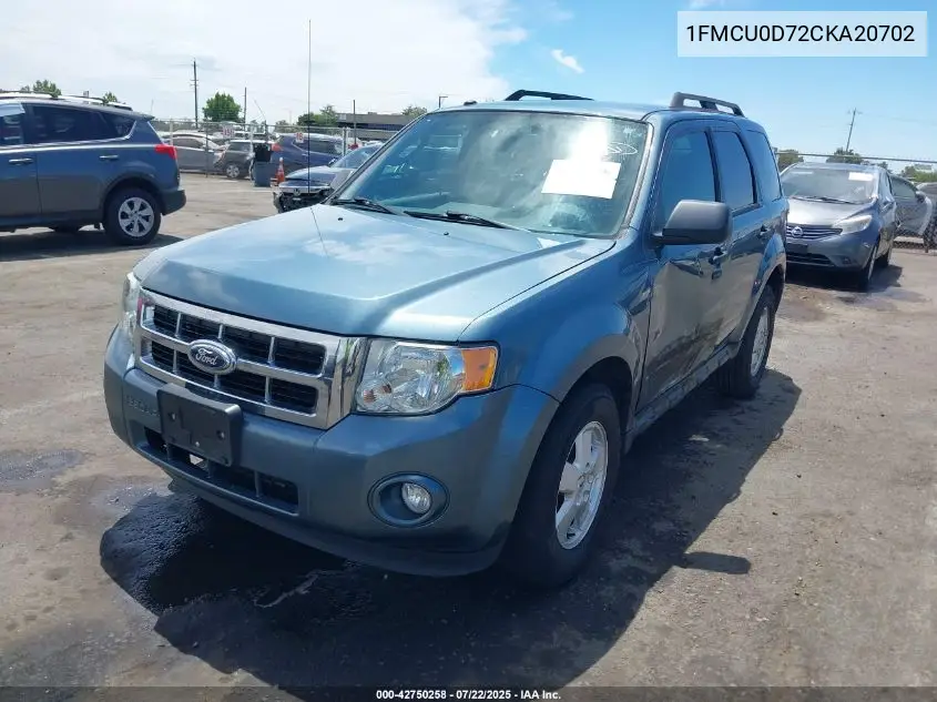 2012 Ford Escape Xlt VIN: 1FMCU0D72CKA20702 Lot: 42750258