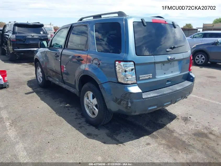 2012 Ford Escape Xlt VIN: 1FMCU0D72CKA20702 Lot: 42750258