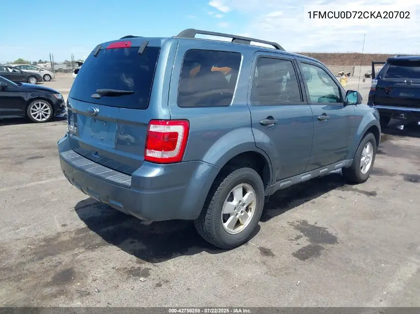 2012 Ford Escape Xlt VIN: 1FMCU0D72CKA20702 Lot: 42750258