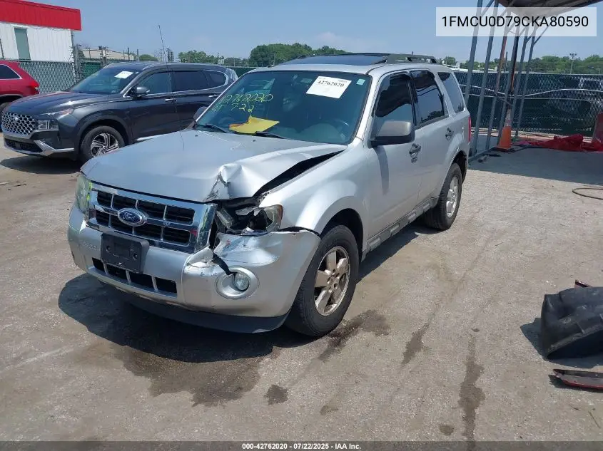 2012 Ford Escape Xlt VIN: 1FMCU0D79CKA80590 Lot: 42762020