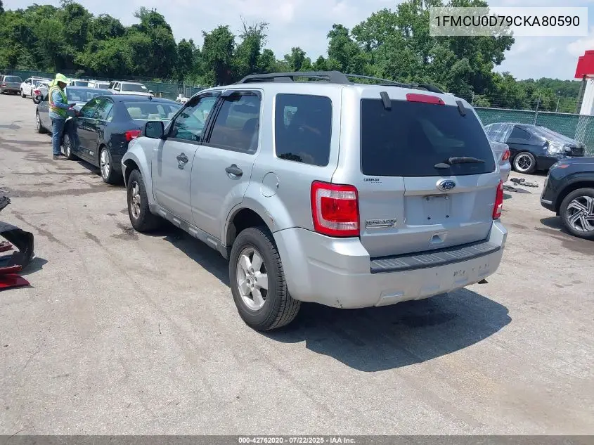 2012 Ford Escape Xlt VIN: 1FMCU0D79CKA80590 Lot: 42762020
