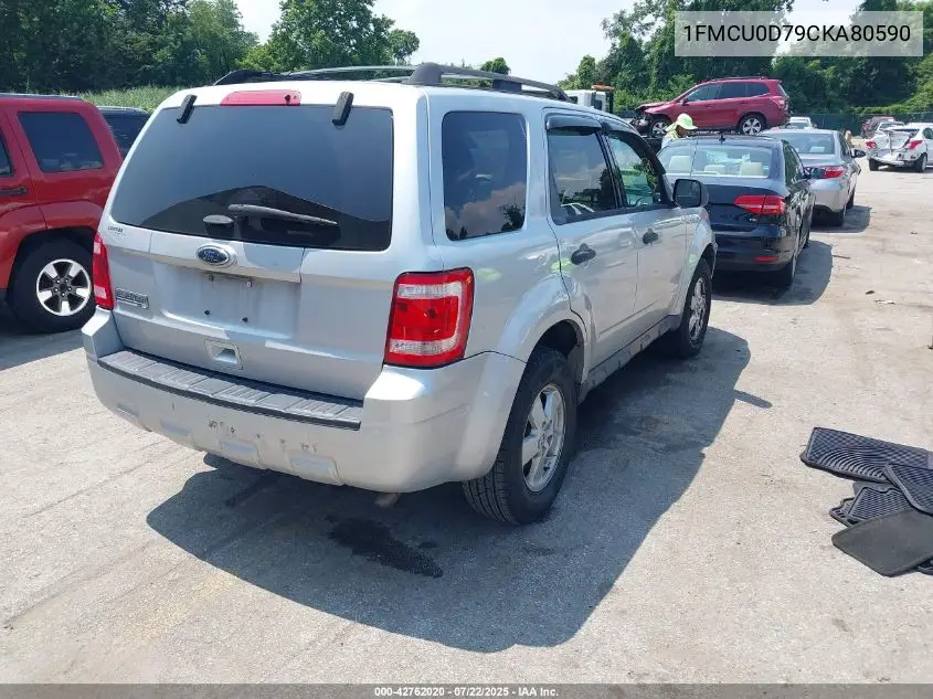 2012 Ford Escape Xlt VIN: 1FMCU0D79CKA80590 Lot: 42762020