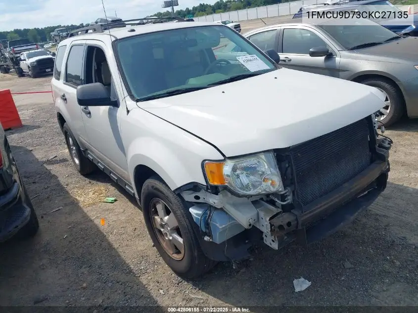 2012 Ford Escape Xlt VIN: 1FMCU9D73CKC27135 Lot: 42806155