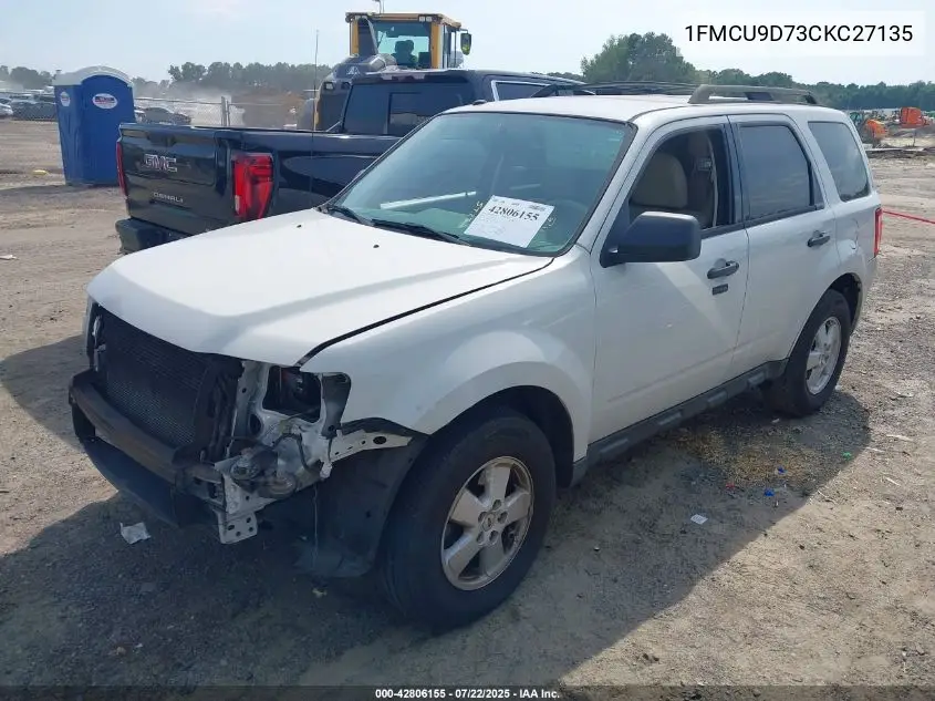 2012 Ford Escape Xlt VIN: 1FMCU9D73CKC27135 Lot: 42806155