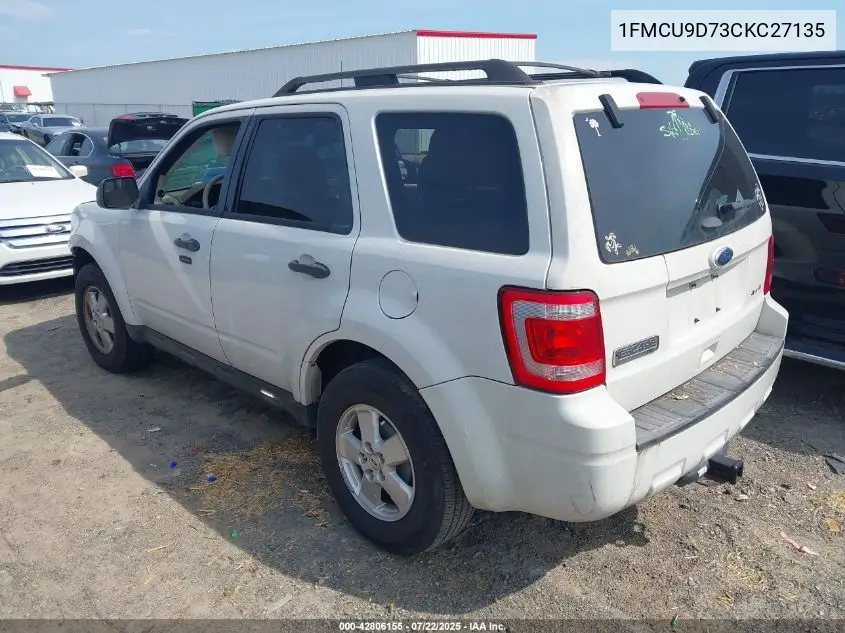 2012 Ford Escape Xlt VIN: 1FMCU9D73CKC27135 Lot: 42806155