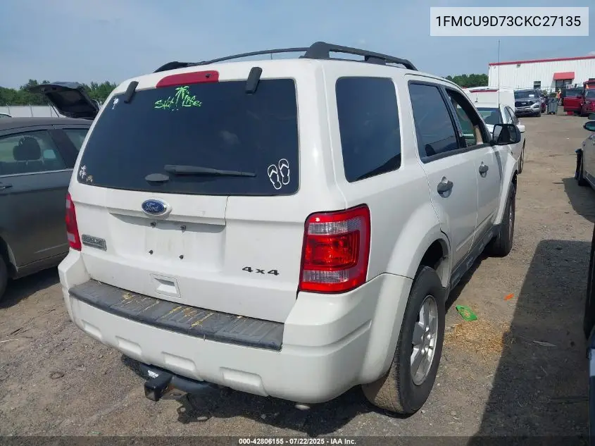 2012 Ford Escape Xlt VIN: 1FMCU9D73CKC27135 Lot: 42806155