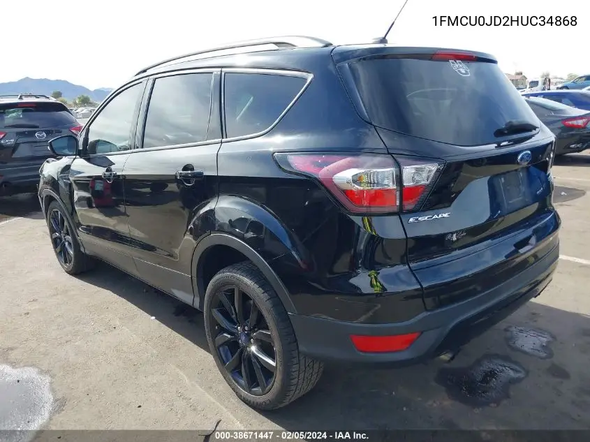 2017 Ford Escape Titanium VIN: 1FMCU0JD2HUC34868 Lot: 38671447