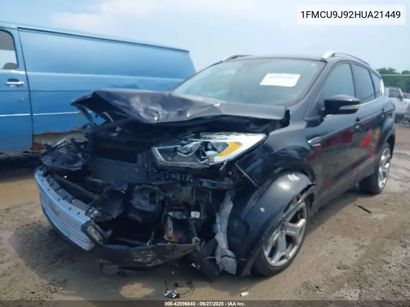 2017 Ford Escape Titanium VIN: 1FMCU9J92HUA21449 Lot: 42596840