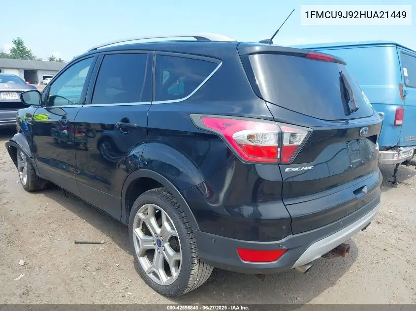 2017 Ford Escape Titanium VIN: 1FMCU9J92HUA21449 Lot: 42596840