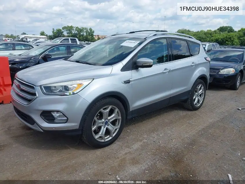 2017 Ford Escape Titanium VIN: 1FMCU0J90HUE34398 Lot: 42606482