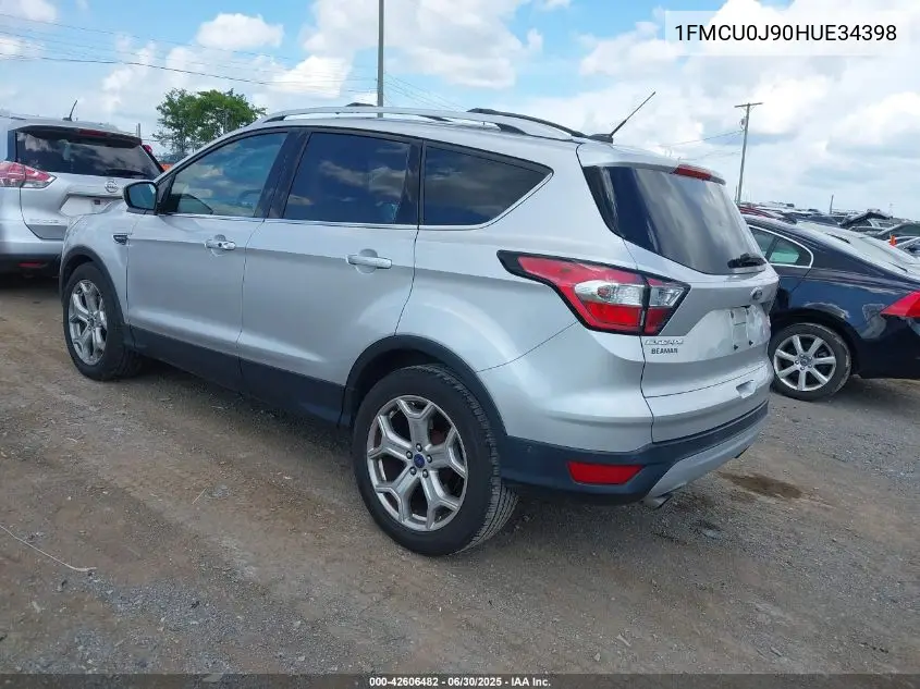 2017 Ford Escape Titanium VIN: 1FMCU0J90HUE34398 Lot: 42606482