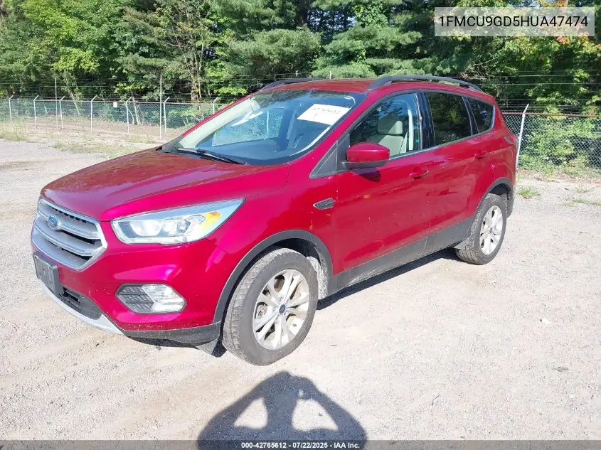 2017 Ford Escape Se VIN: 1FMCU9GD5HUA47474 Lot: 42765612
