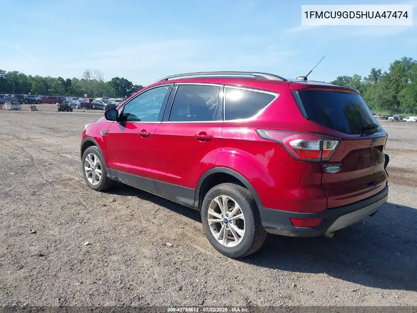 2017 Ford Escape Se VIN: 1FMCU9GD5HUA47474 Lot: 42765612