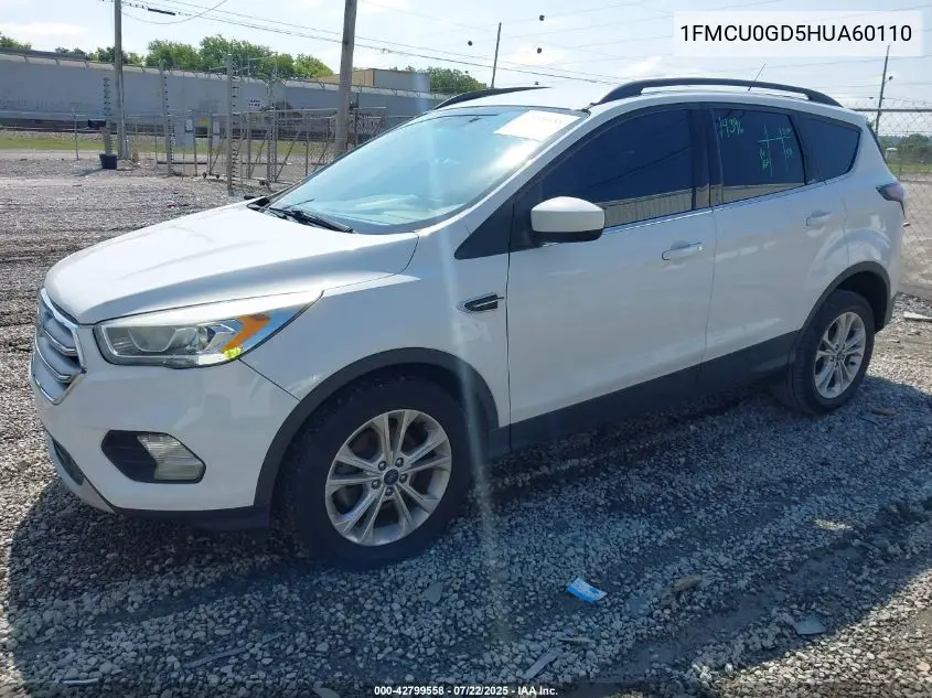 2017 Ford Escape Se VIN: 1FMCU0GD5HUA60110 Lot: 42799558
