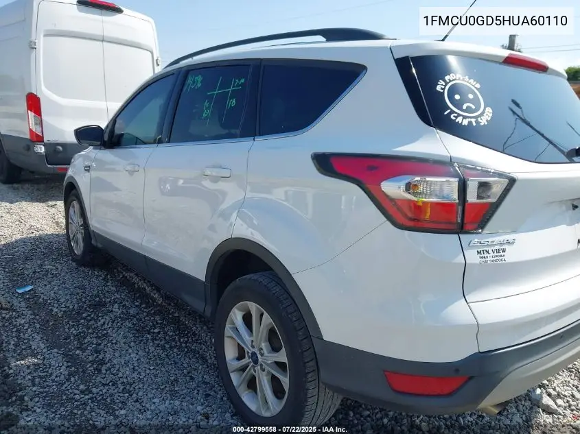 2017 Ford Escape Se VIN: 1FMCU0GD5HUA60110 Lot: 42799558
