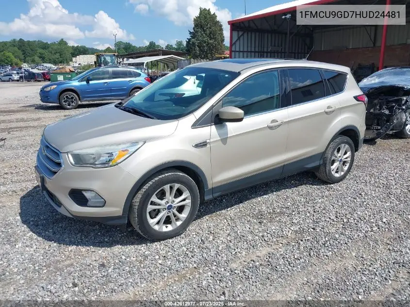 2017 Ford Escape Se VIN: 1FMCU9GD7HUD24481 Lot: 42812977