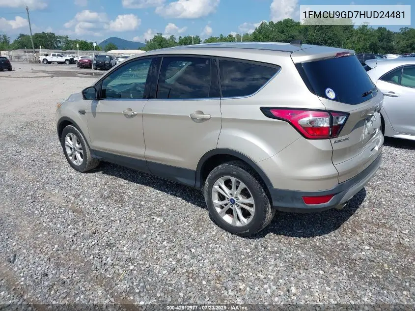 2017 Ford Escape Se VIN: 1FMCU9GD7HUD24481 Lot: 42812977