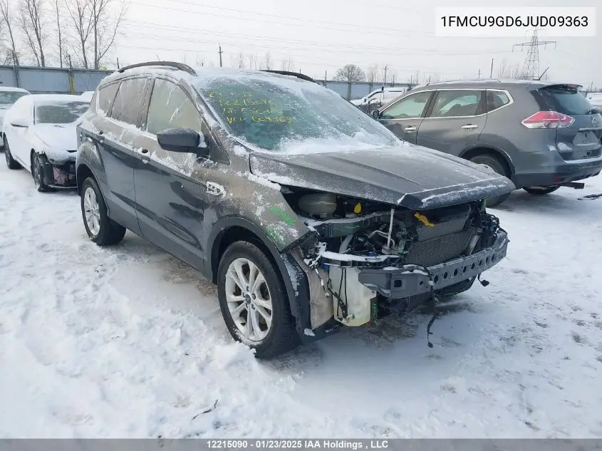 2018 Ford Escape Se VIN: 1FMCU9GD6JUD09363 Lot: 12215090