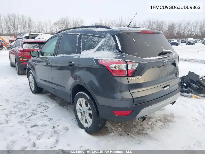 2018 Ford Escape Se VIN: 1FMCU9GD6JUD09363 Lot: 12215090