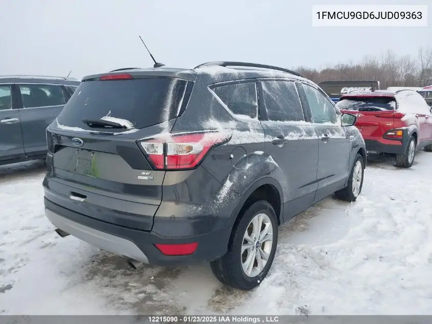 2018 Ford Escape Se VIN: 1FMCU9GD6JUD09363 Lot: 12215090