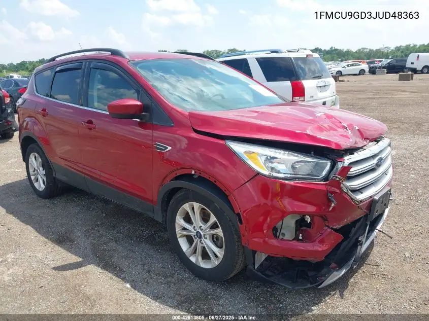 2018 Ford Escape Se VIN: 1FMCU9GD3JUD48363 Lot: 42613805