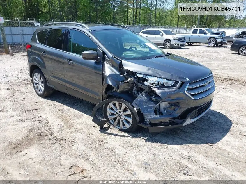 2019 Ford Escape Sel VIN: 1FMCU9HD1KUB45701 Lot: 41985013