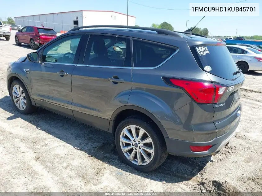 2019 Ford Escape Sel VIN: 1FMCU9HD1KUB45701 Lot: 41985013