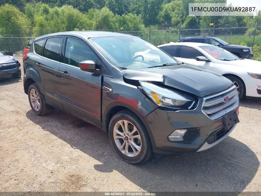 2019 Ford Escape Se VIN: 1FMCU0GD9KUA92887 Lot: 42780321