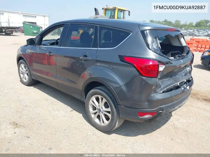 2019 Ford Escape Se VIN: 1FMCU0GD9KUA92887 Lot: 42780321