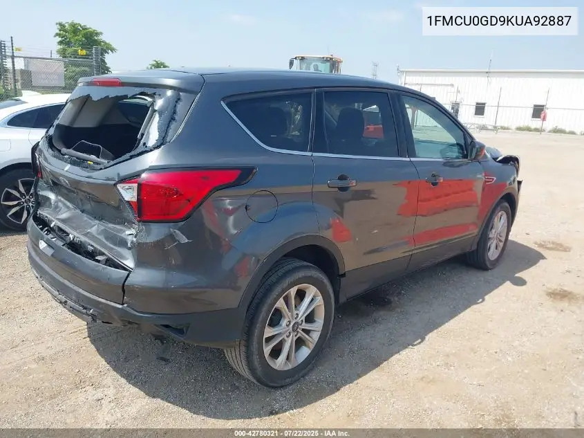 2019 Ford Escape Se VIN: 1FMCU0GD9KUA92887 Lot: 42780321