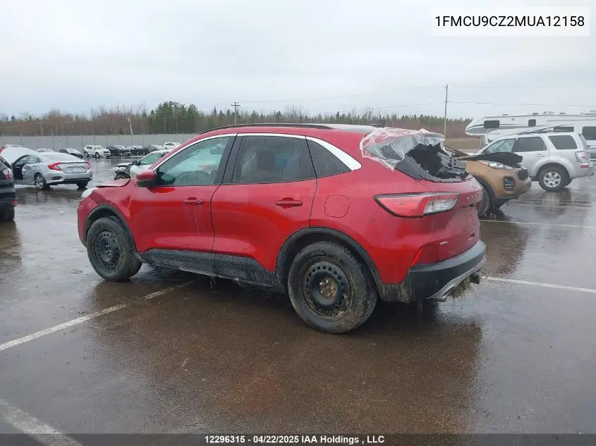 2021 Ford Escape Sel Hybrid VIN: 1FMCU9CZ2MUA12158 Lot: 12296315