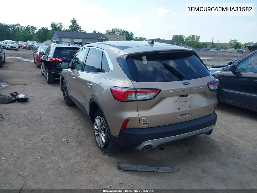 2021 Ford Escape Se VIN: 1FMCU9G60MUA31582 Lot: 42546580