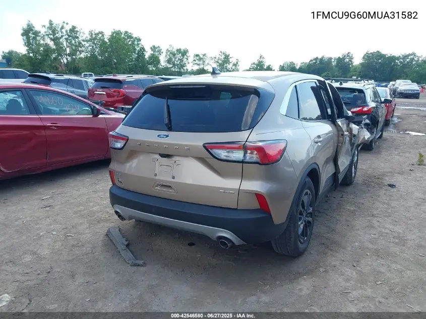 2021 Ford Escape Se VIN: 1FMCU9G60MUA31582 Lot: 42546580