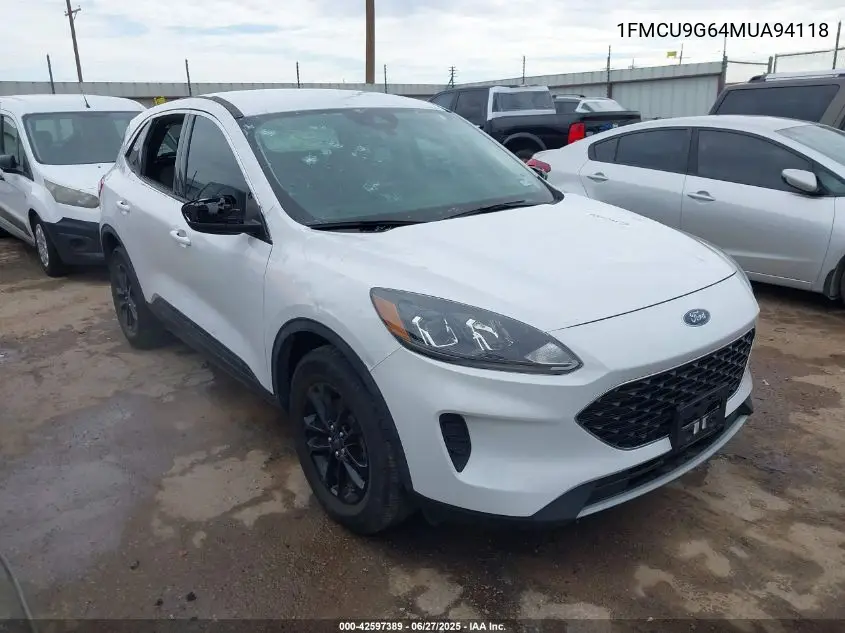 2021 Ford Escape Se VIN: 1FMCU9G64MUA94118 Lot: 42597389