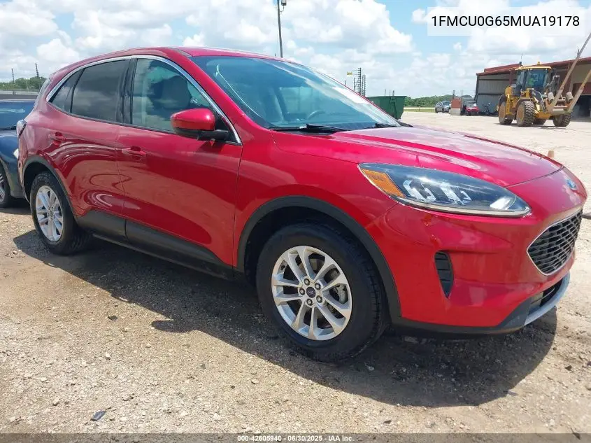 2021 Ford Escape Se VIN: 1FMCU0G65MUA19178 Lot: 42605940