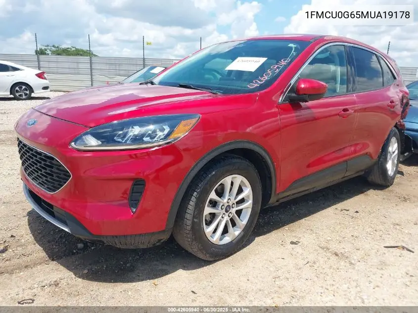 2021 Ford Escape Se VIN: 1FMCU0G65MUA19178 Lot: 42605940
