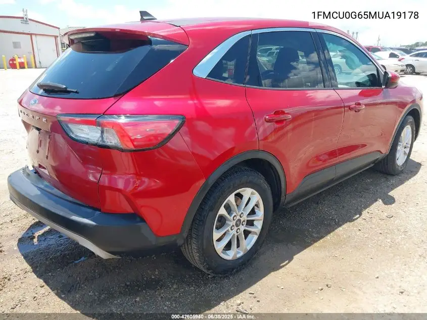 2021 Ford Escape Se VIN: 1FMCU0G65MUA19178 Lot: 42605940